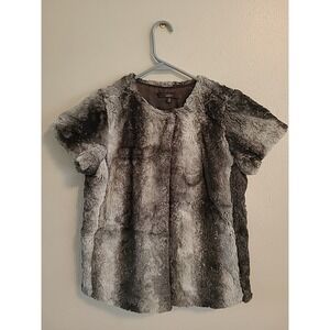 Luii Womens Capped Sleeve Wool/Polyester Vest Top – Size S Gray Black